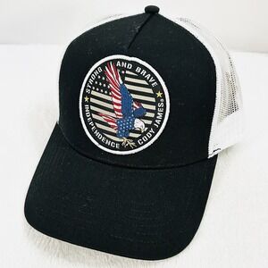 Cody James Strong & Brave Trucker Hat Cap Snapback Adjustable Black Western